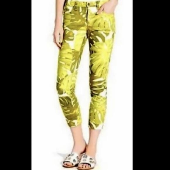 KATE SPADE Havana Leaf  Broome Street Print Capris size 28 - Picture 1 of 9